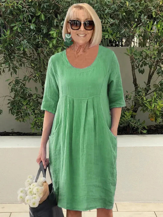 Robe Midi Décontractée à Poches pour Femme – Style Chic et Confort au Quotidien