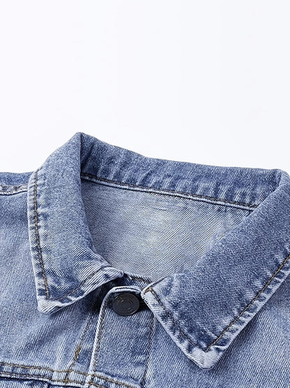 Gilet en Jean sans Manches pour Homme, Boutons Métalliques, Poches Poitrine et Latérales