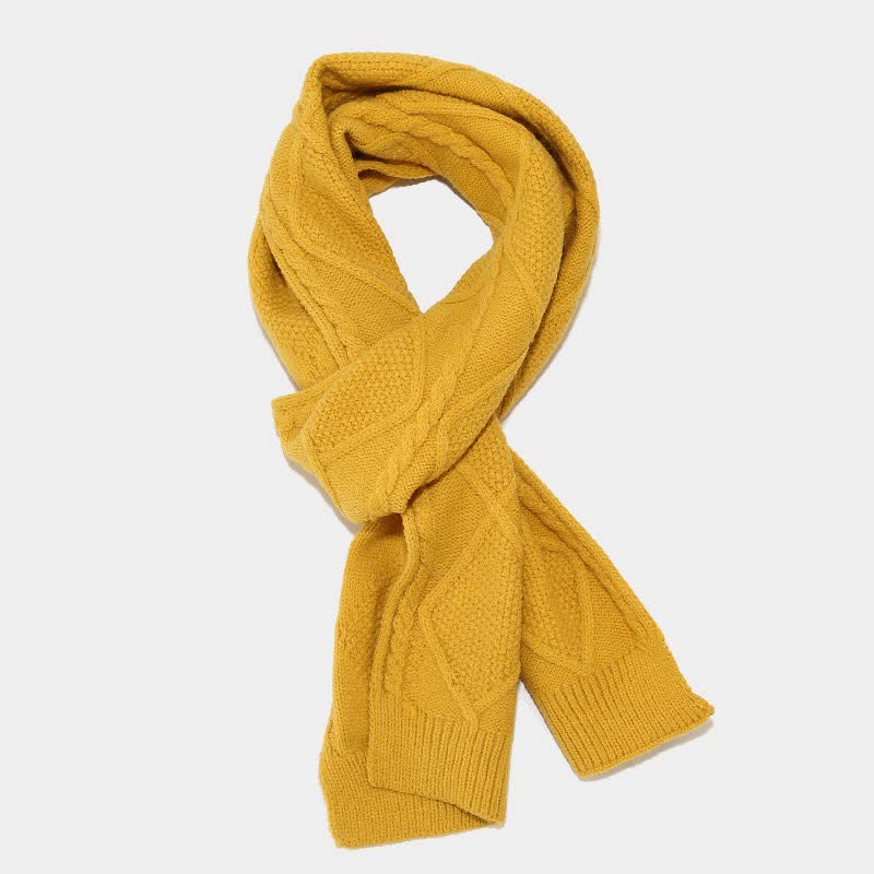 Set met wintermuts, sjaal en touchscreenhandschoenen - ruitmotief, geel