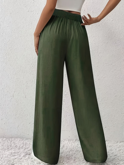 Luźne spodnie damskie z sznurkiem w pasie – Styl casual i modny