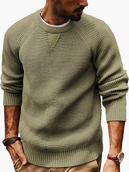 Men's vintage style round neck sweater – Casual pullover for all seasons