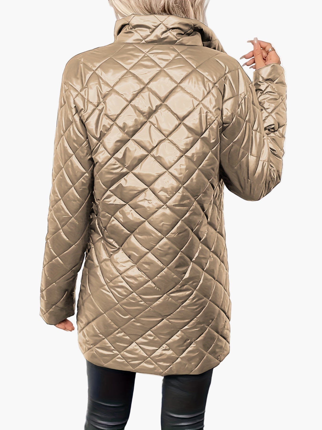 Lang quiltet kåpe for dame i urban chic stil til vinteren