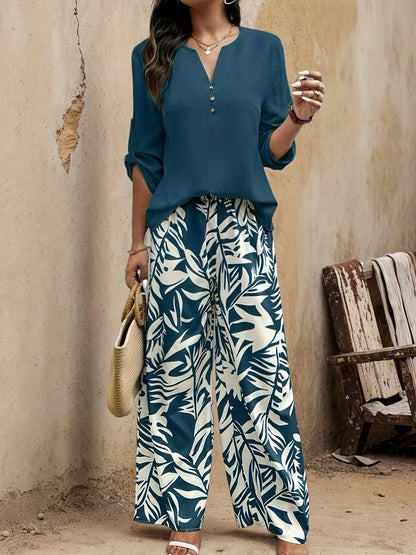 Conjunto elegante para mujer, estilo casual chic, ideal para primavera/verano
