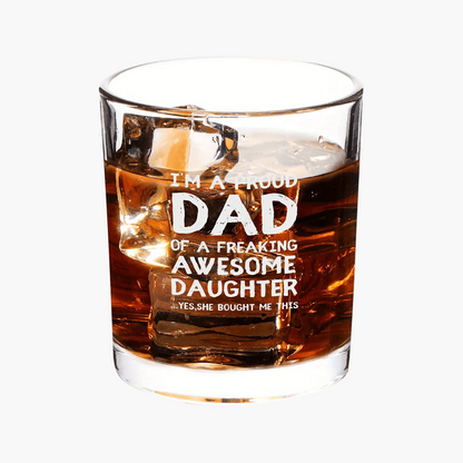 Bicchiere da whisky per uomo – Regalo divertente per papà, stile classico, ideale per la festa del papà o compleanno