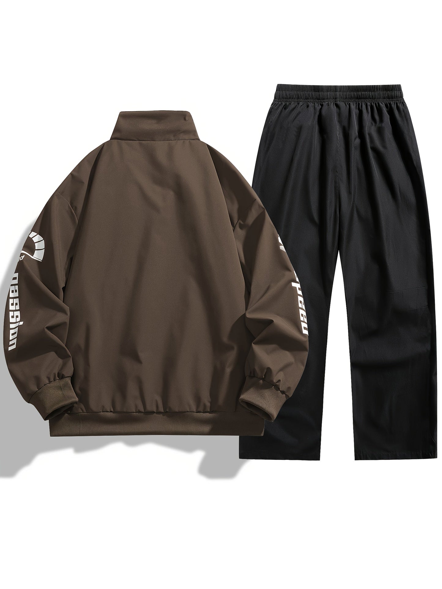 Ensemble de Survêtement Homme Style Racing Col Montant Fermeture Éclair