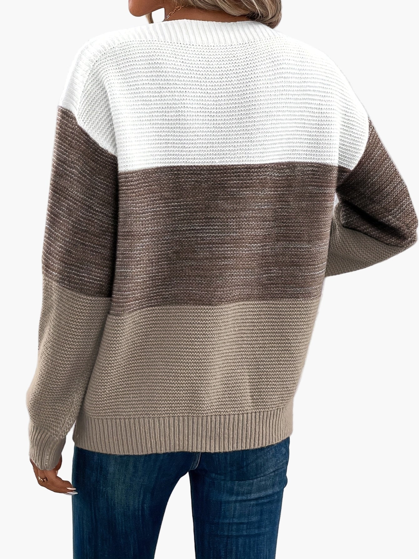 Elegant damepullover i afslappet stil med lange ærmer til efterår/vinter
