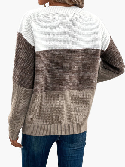 Elegant damepullover i afslappet stil med lange ærmer til efterår/vinter