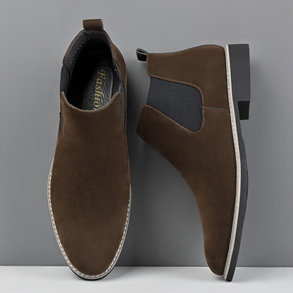 Bottes Chelsea Homme en Faux Daim, Élastiques Latéraux
