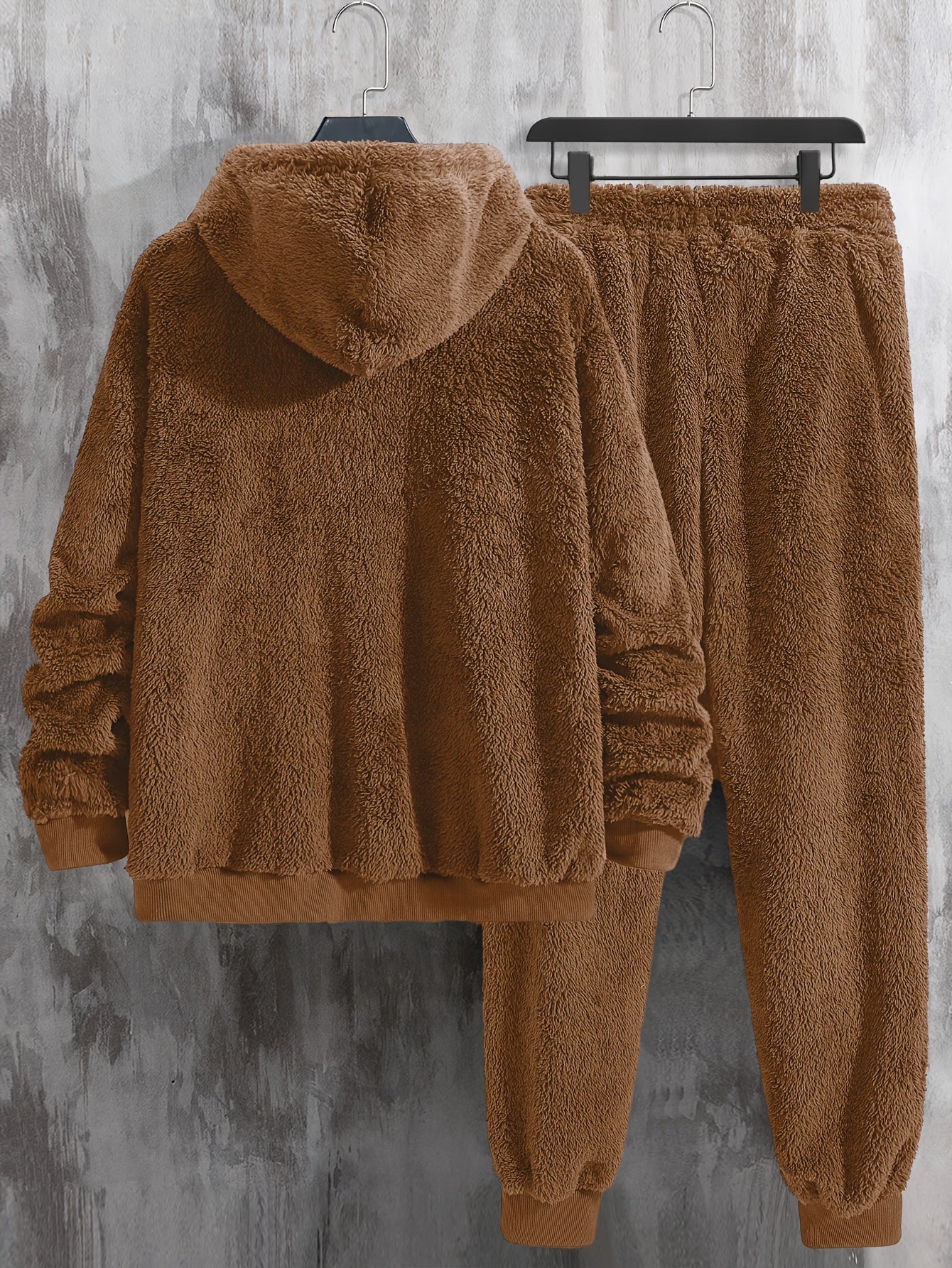 Ensemble Homme Loungewear Molleton Capuche et Pantalon Teddy Poil Long