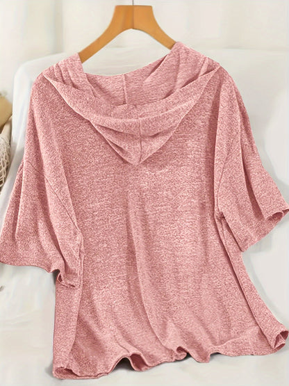 Ensemble décontracté à capuche pour femme - T-shirt ample et short pour détente et loisirs