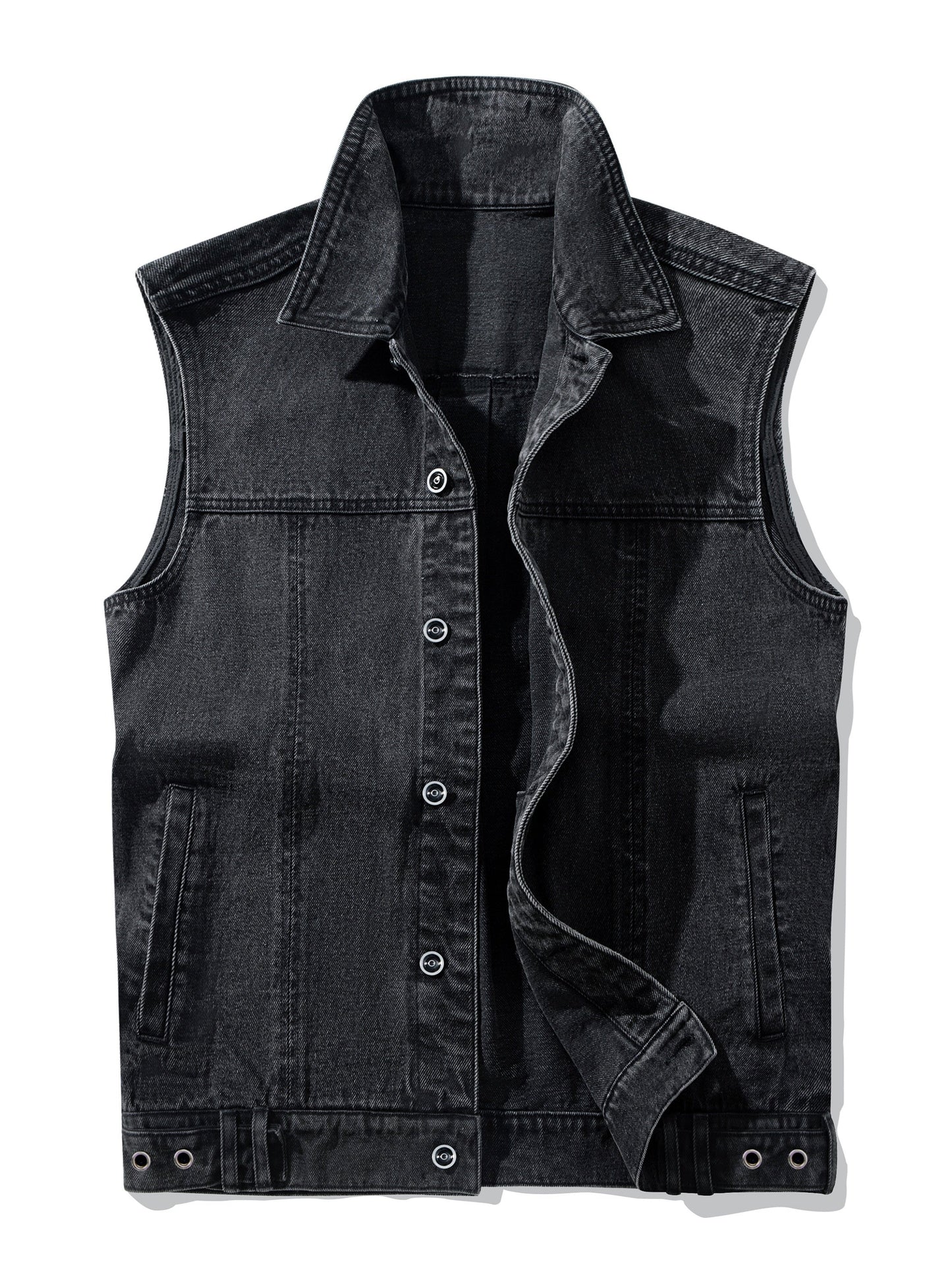 Gilet sans manches style jean décontracté pour homme – Idéal pour un look urbain tendance
