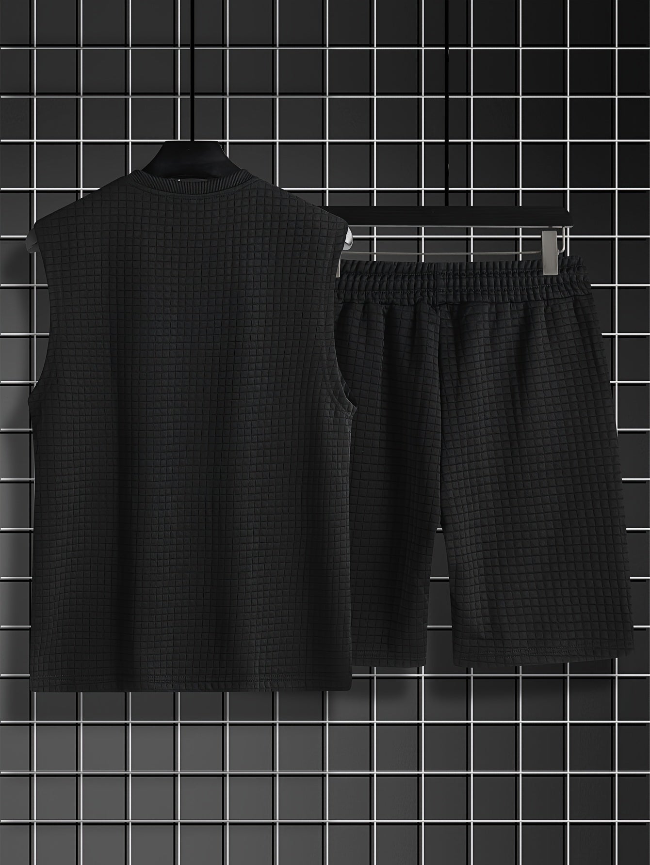 Ensemble Débardeur et Short Homme Style Décontracté Estival Motif Carreaux