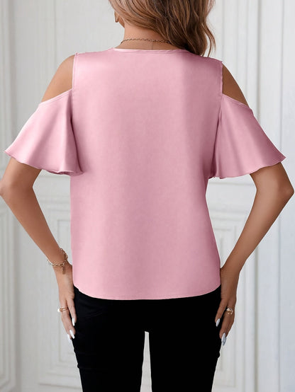 Chique damesblouse met blote schouders en elegante kantdetails