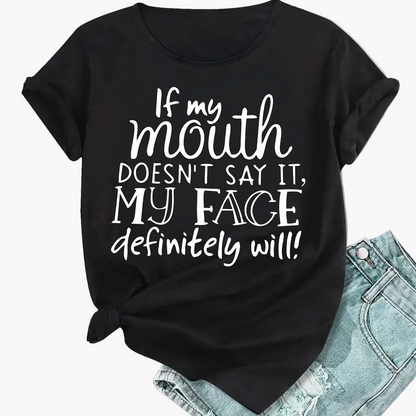 Casual dames T-shirt met humoristische tekst – Ideaal voor de zomer, trendy stijl