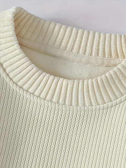 Sweat-shirt à col rond homme avec empiècements coudes côtelés