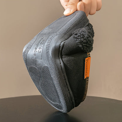 Chausson d'intérieur chaud doublé fourrure synthétique pour homme, semelle antidérapante