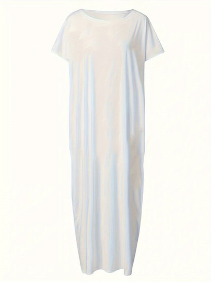 Robe longue décontractée pour femme, style ample, idéale pour l'été et la détente à la maison