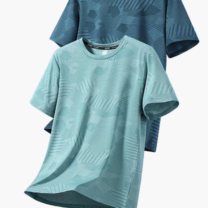 Atmungsaktives Herren-T-Shirt im tropischen Casual-Stil, kurzärmelig – 2er-Pack, ideal für den Sommer  