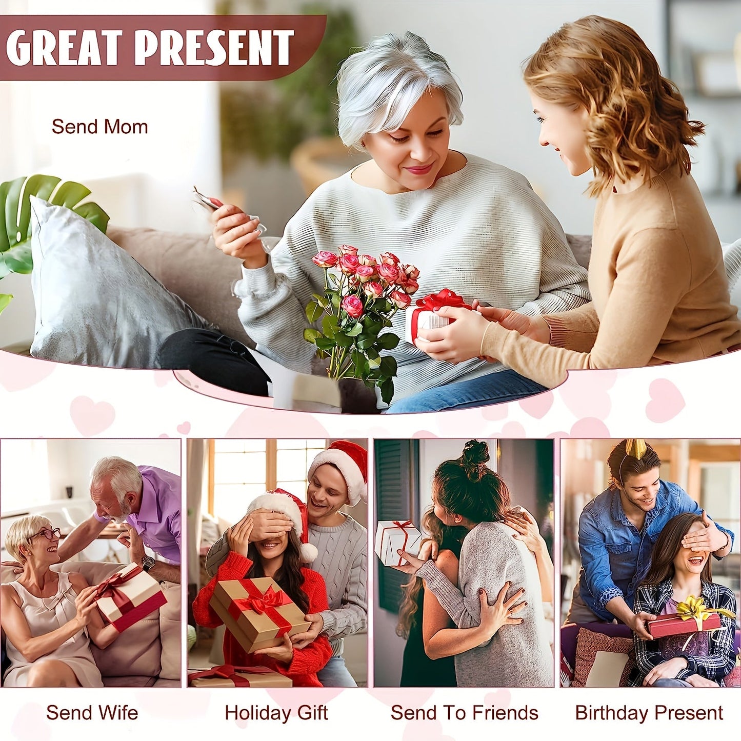 Modern Style Women's Pouch Mother's Day Gift – Best Mom Ever with Sunflower and Leopard Patterns