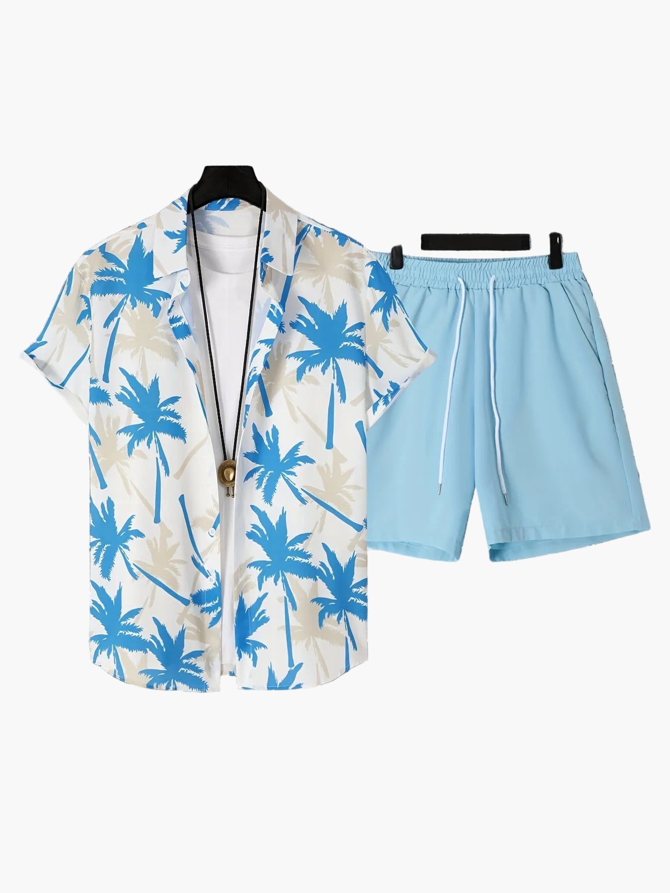 Camicia hawaiana con stampa di palme da uomo - Stile spiaggia casual estivo