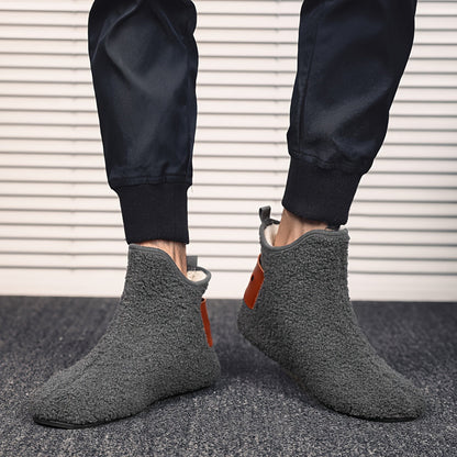Bottes souples en tissu bouclé Homme, Intérieur fourré, confortables, multiples couleurs