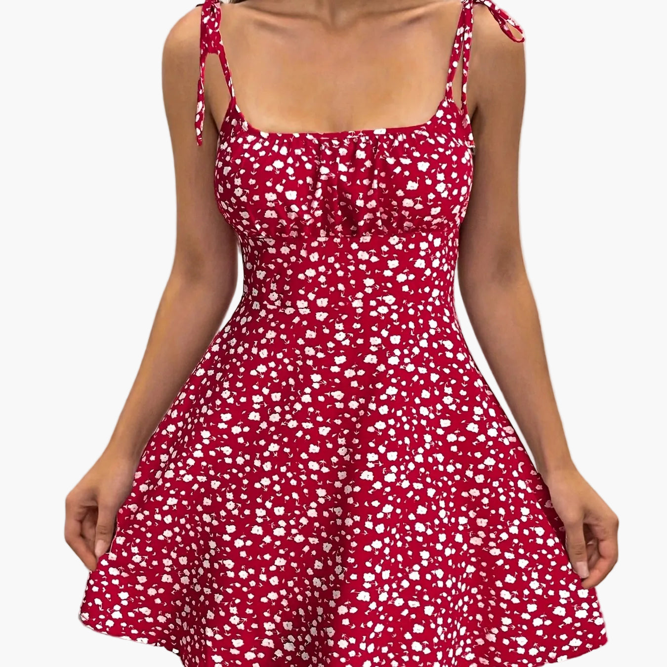 Robe d'été féminine style chic à bretelles et imprimé fleuri - Idéale pour sorties et vacances