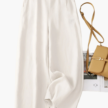 Pantalon large taille haute femme style élégant pour printemps et été
