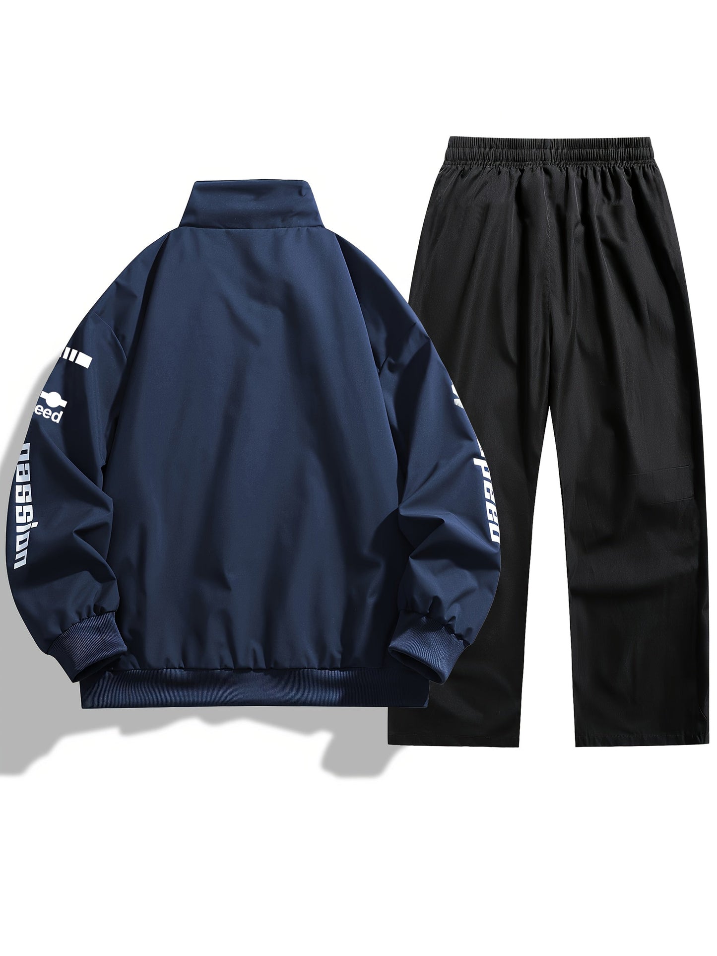Ensemble de Survêtement Homme Style Racing Col Montant Fermeture Éclair