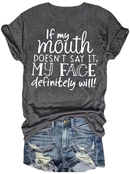 Casual dames T-shirt met humoristische tekst – Ideaal voor de zomer, trendy stijl
