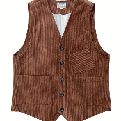 Gilet Homme Élégant Style Vintage Décontracté pour Travail et Loisirs