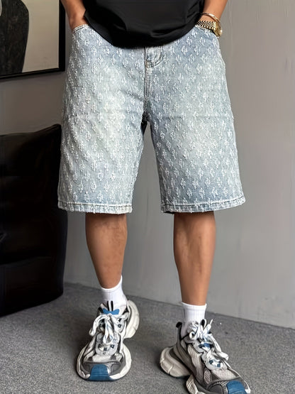 Bermuda uomo stile streetwear con motivo ricamato – Pantaloncini casual alla moda urbana