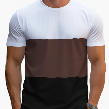 T-shirt Homme Style Décontracté à Bandes Contraste pour Usage Quotidien