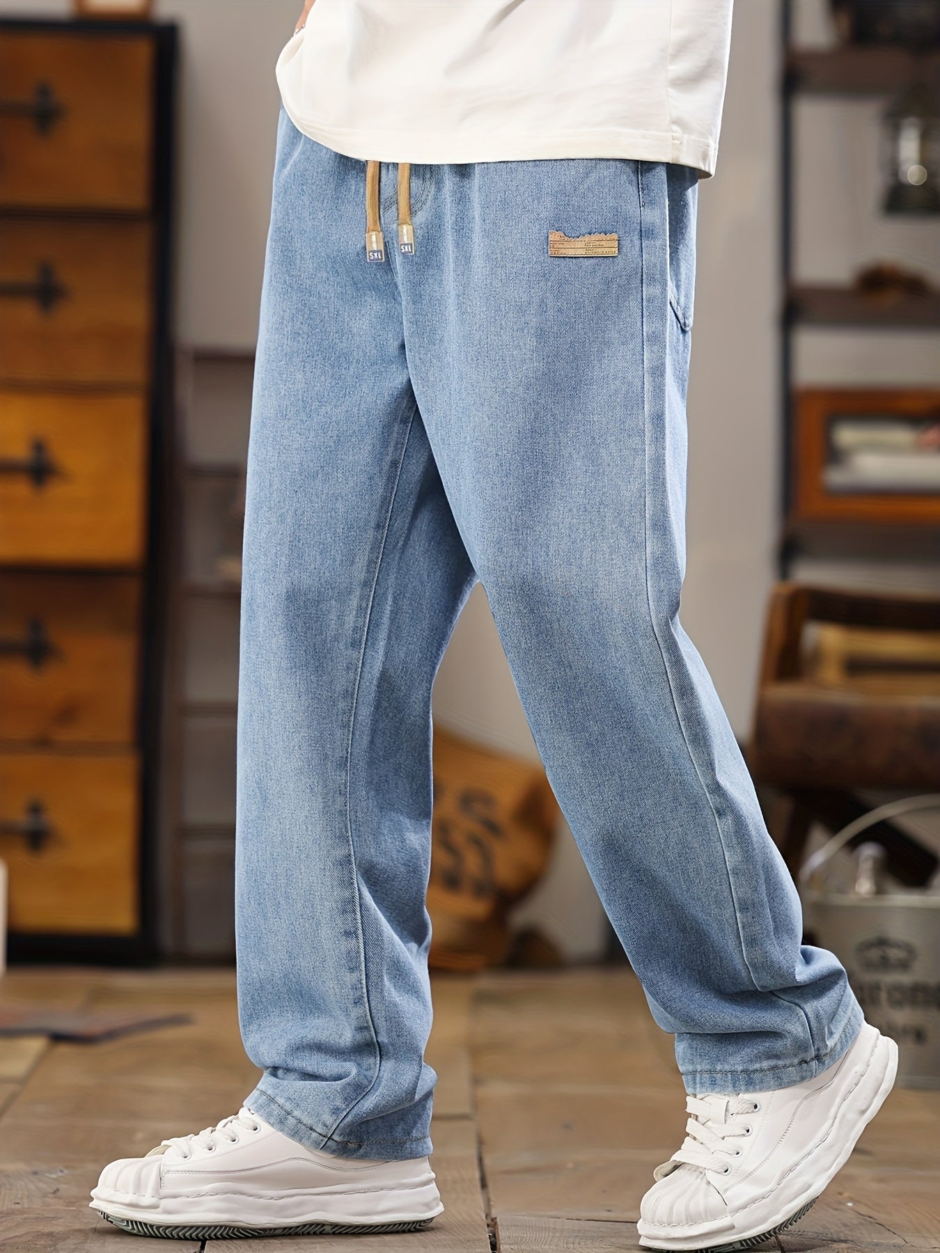 Lässige Herren-Jogger-Jeans mit geradem Schnitt, ideal für den Alltag  
