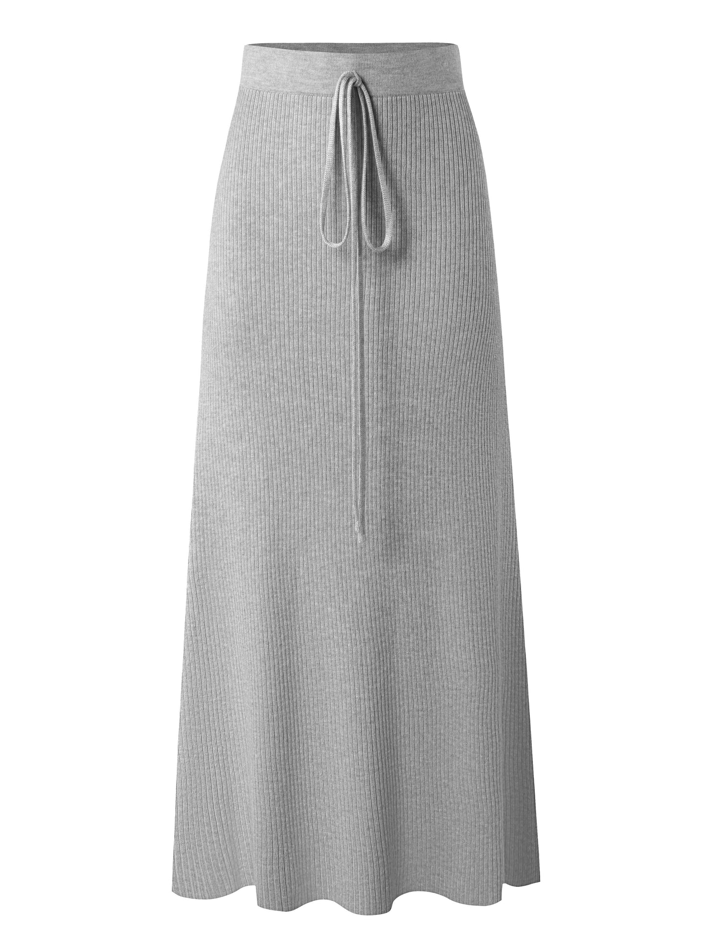 Lange damesrok met hoge taille, casual elegante stijl met ceintuur