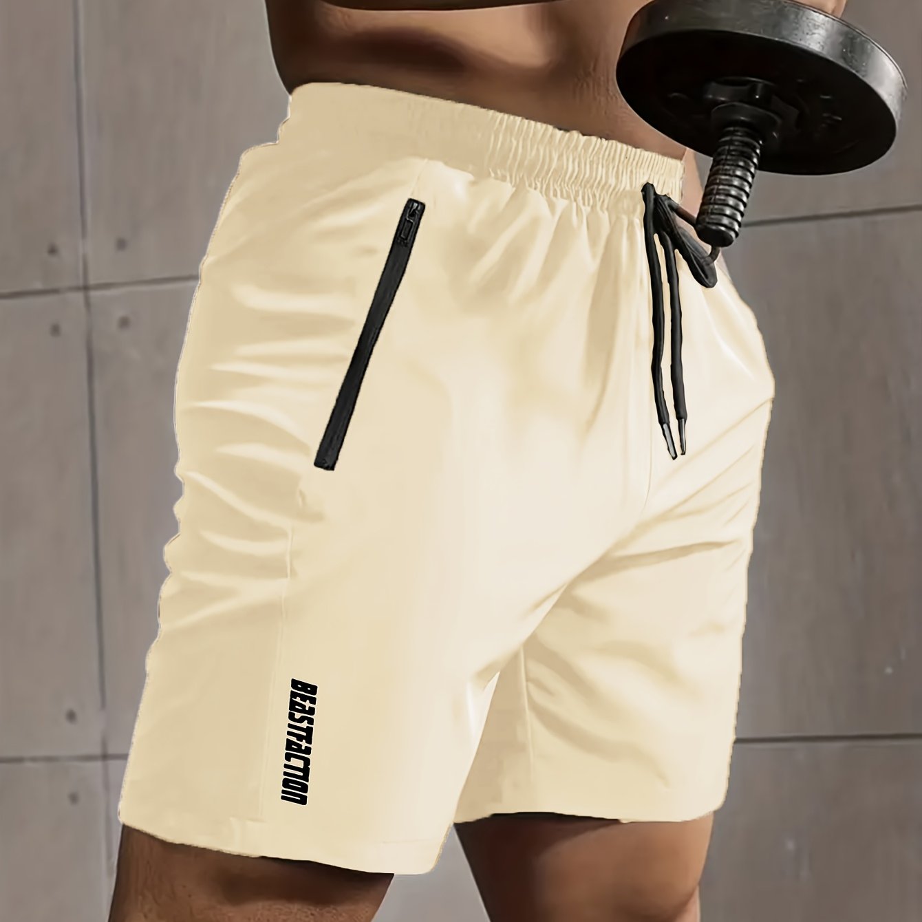 Short de sport pour homme style fitness avec poches zippées - Idéal entraînement et gym