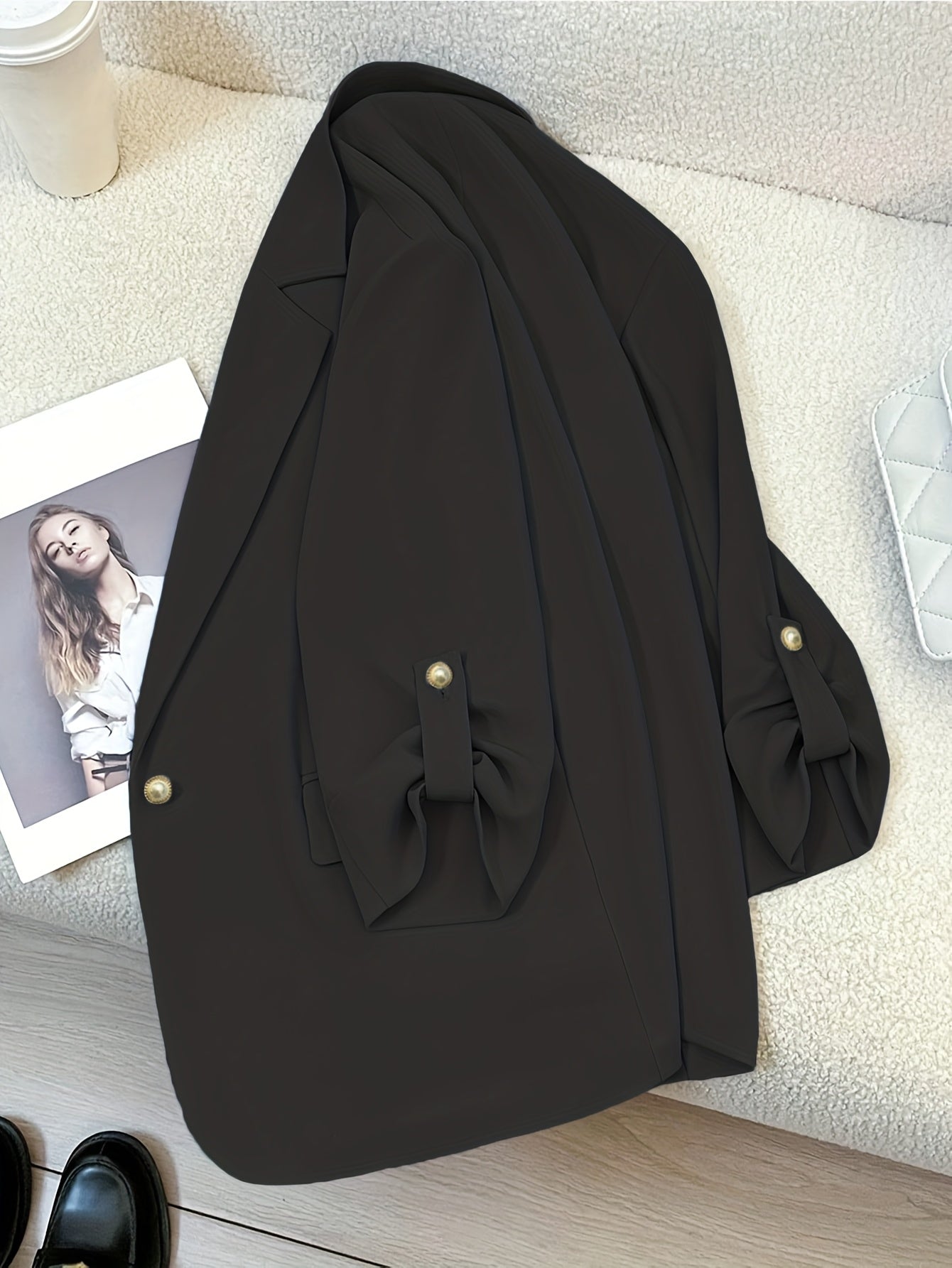 Blazer Femme Élégant Manches Longues Style Décontracté pour Bureau ou Sortie