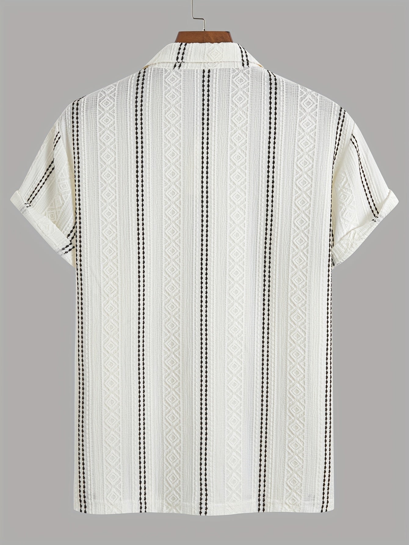 Chemise à manches courtes pour homme style polo rayures et motifs géométriques élégants