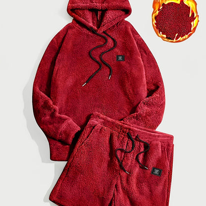 Ensemble Homme Doux Hoodie et Short Molletonné Gris Clair