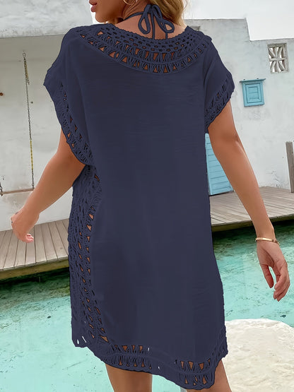 Tunique de Plage Femme Élégante avec Détails Crochet Style Vacances