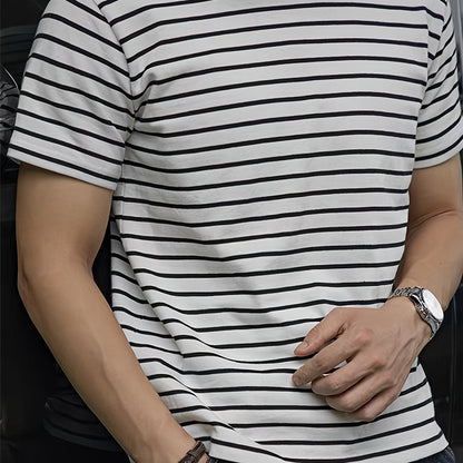 T-shirt à rayures horizontales homme style casual moderne manches courtes
