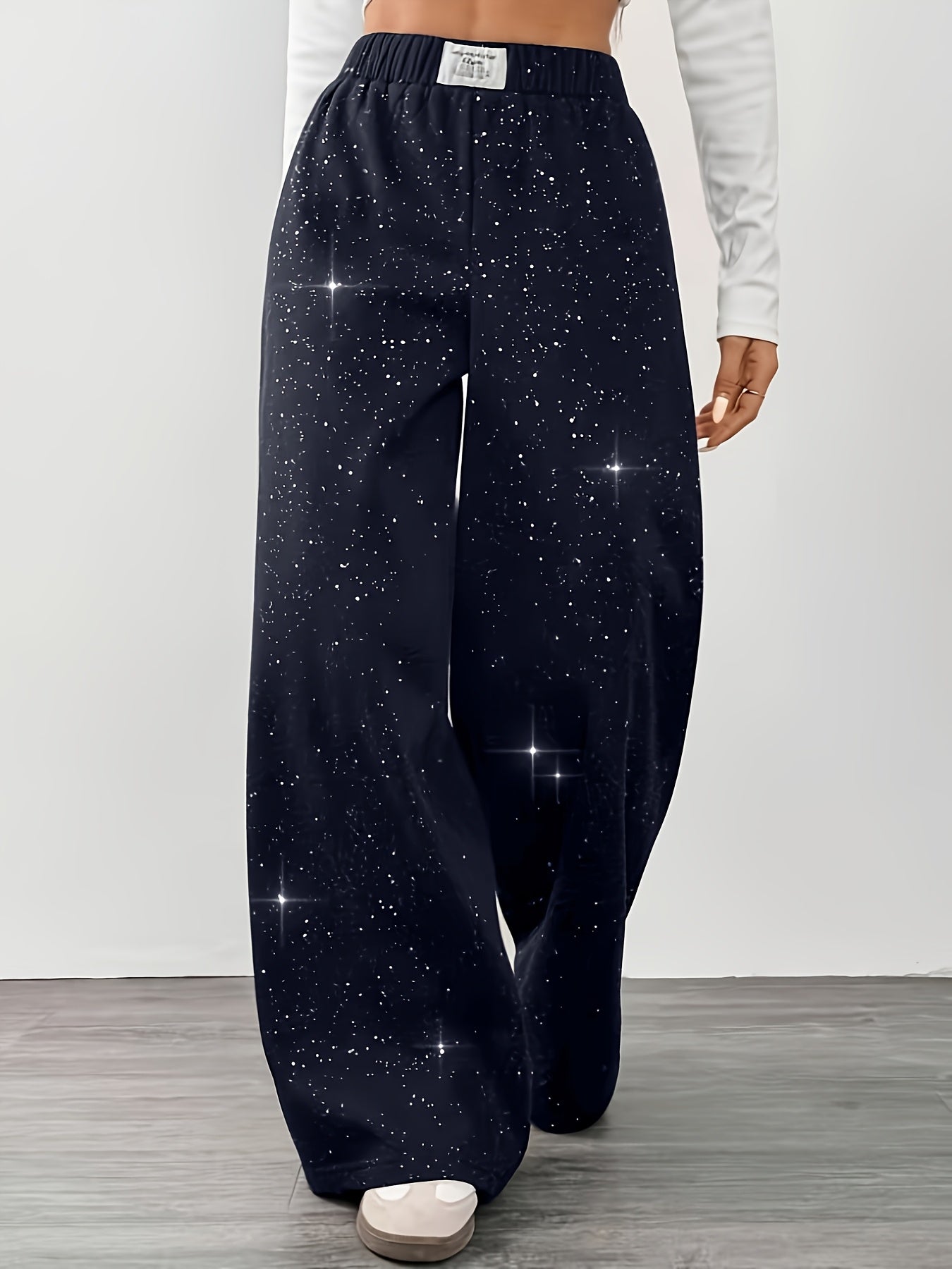 Løse bukser til kvinder i galaxystil, ideelle til fritid og udflugter
