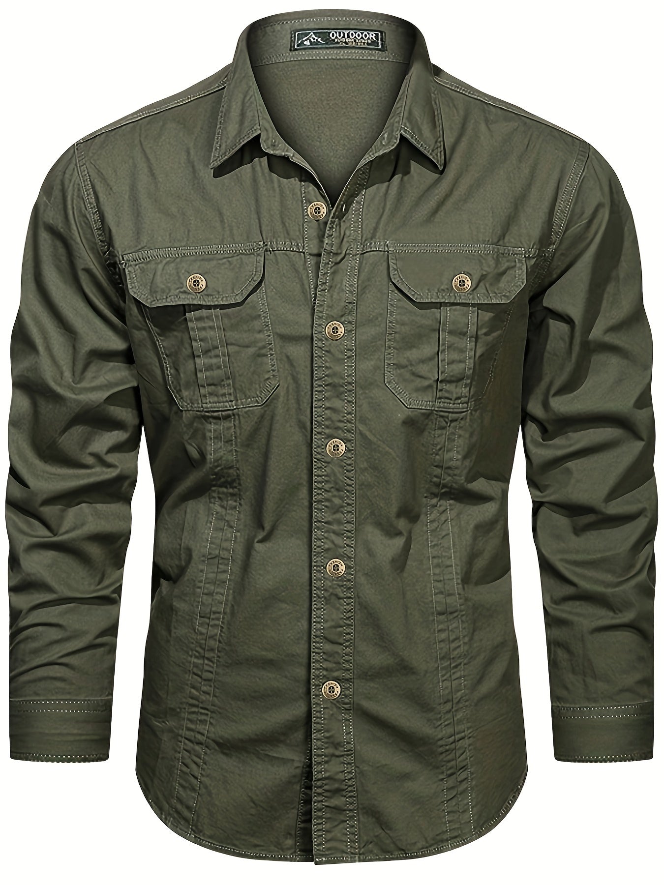 Camisa casual de manga larga para hombre estilo outdoor – Ideal para el fin de semana y el ocio