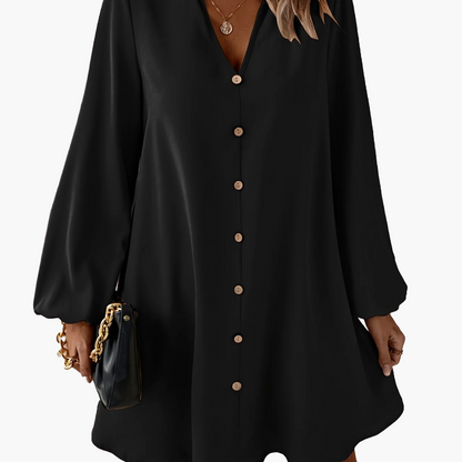 Abito camicia casual con bottoni da donna, stile chic e moderno, ideale per primavera ed estate