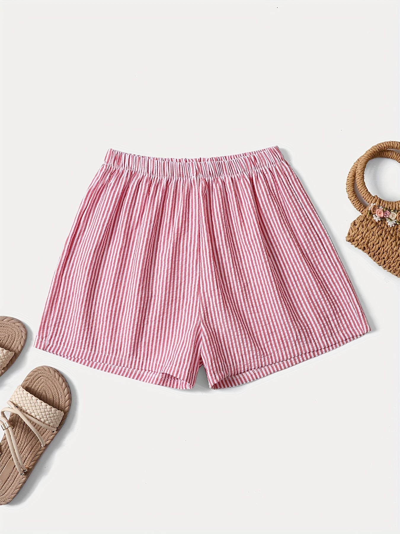 Short élégant à rayures pour femme, style décontracté idéal pour l'été