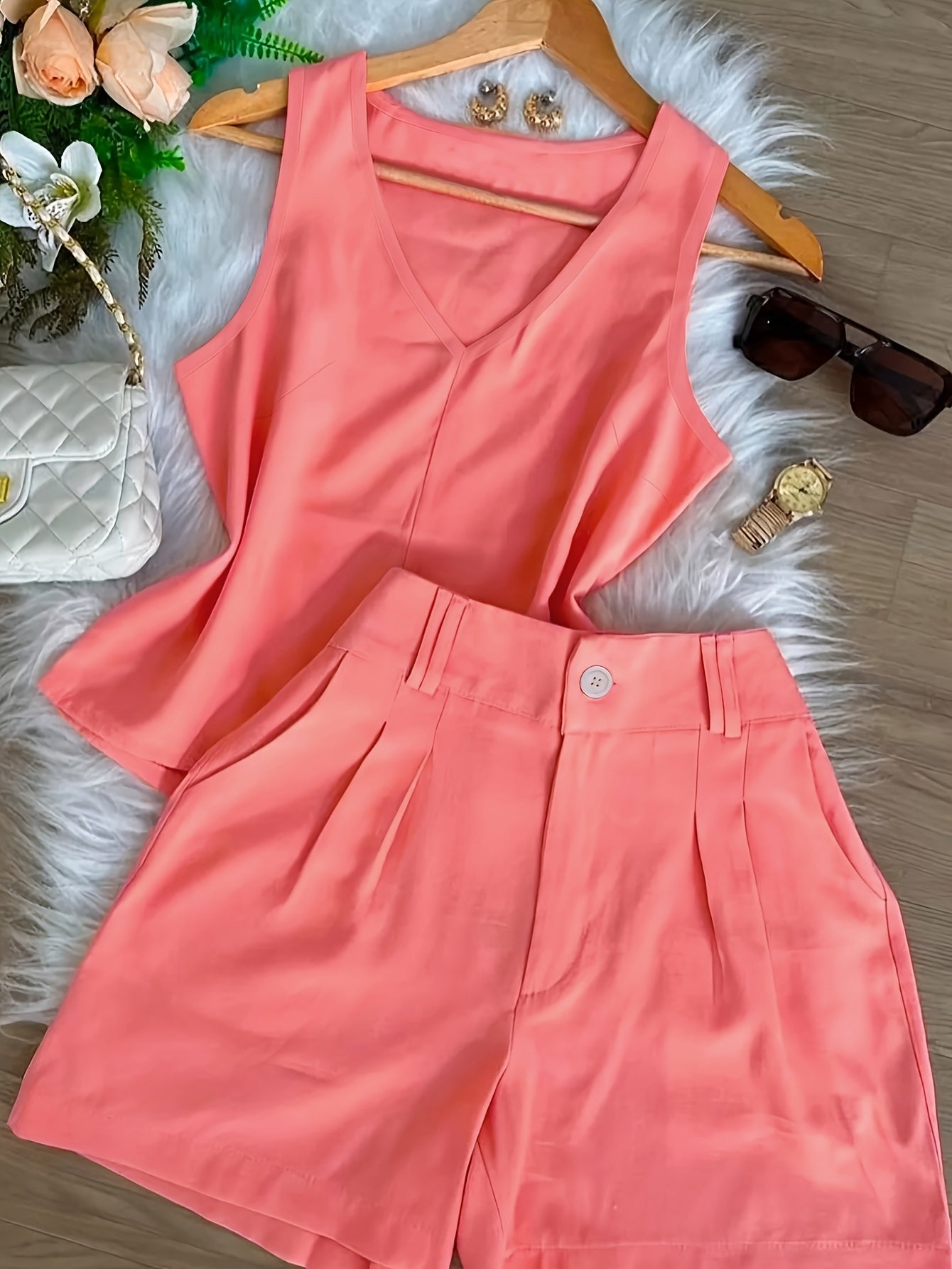 Ensemble Débardeur et Short Femme Style Décontracté Chic Été