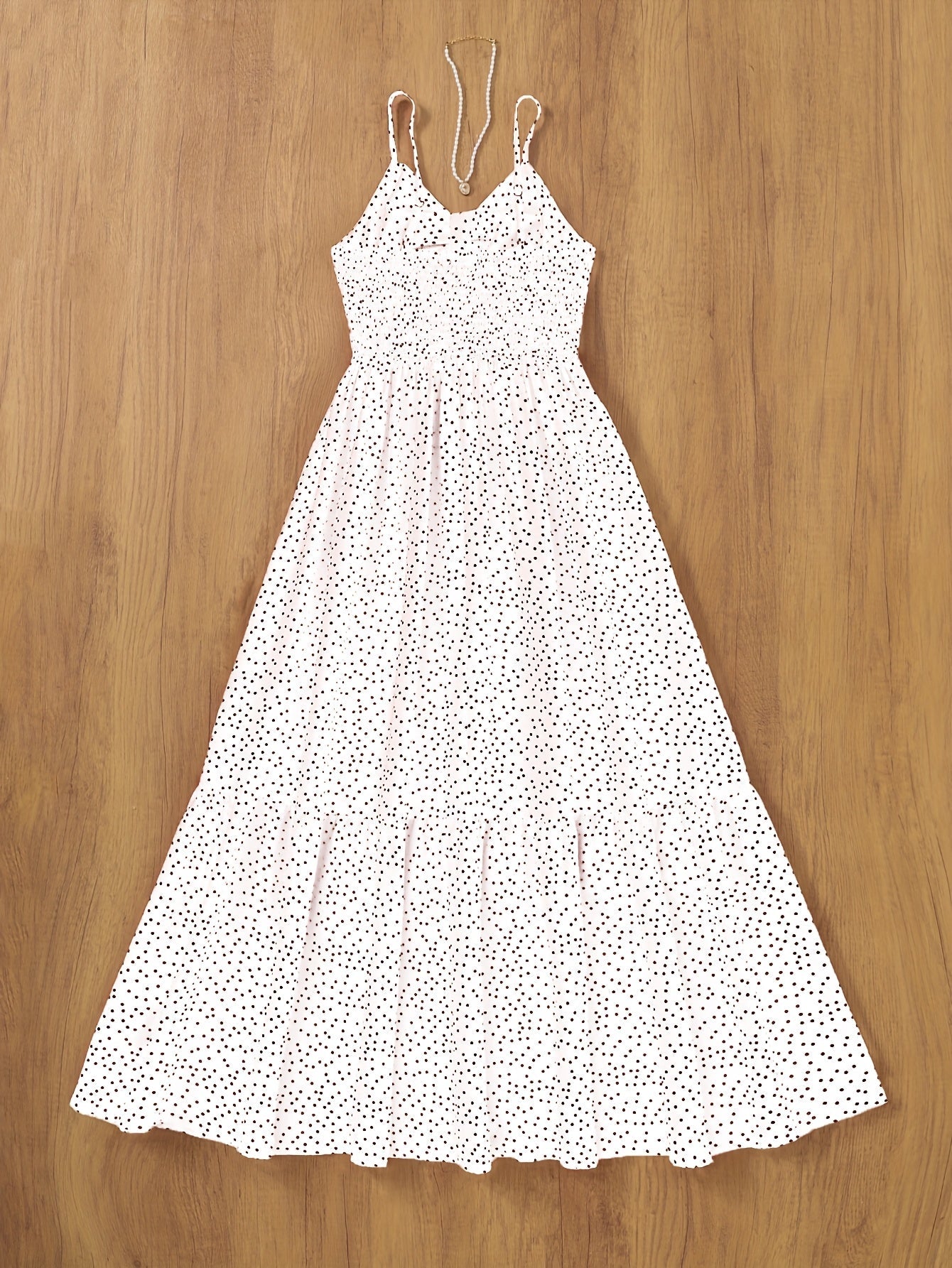 Vintage stijl lange jurk met stippen voor elegante en chique dames