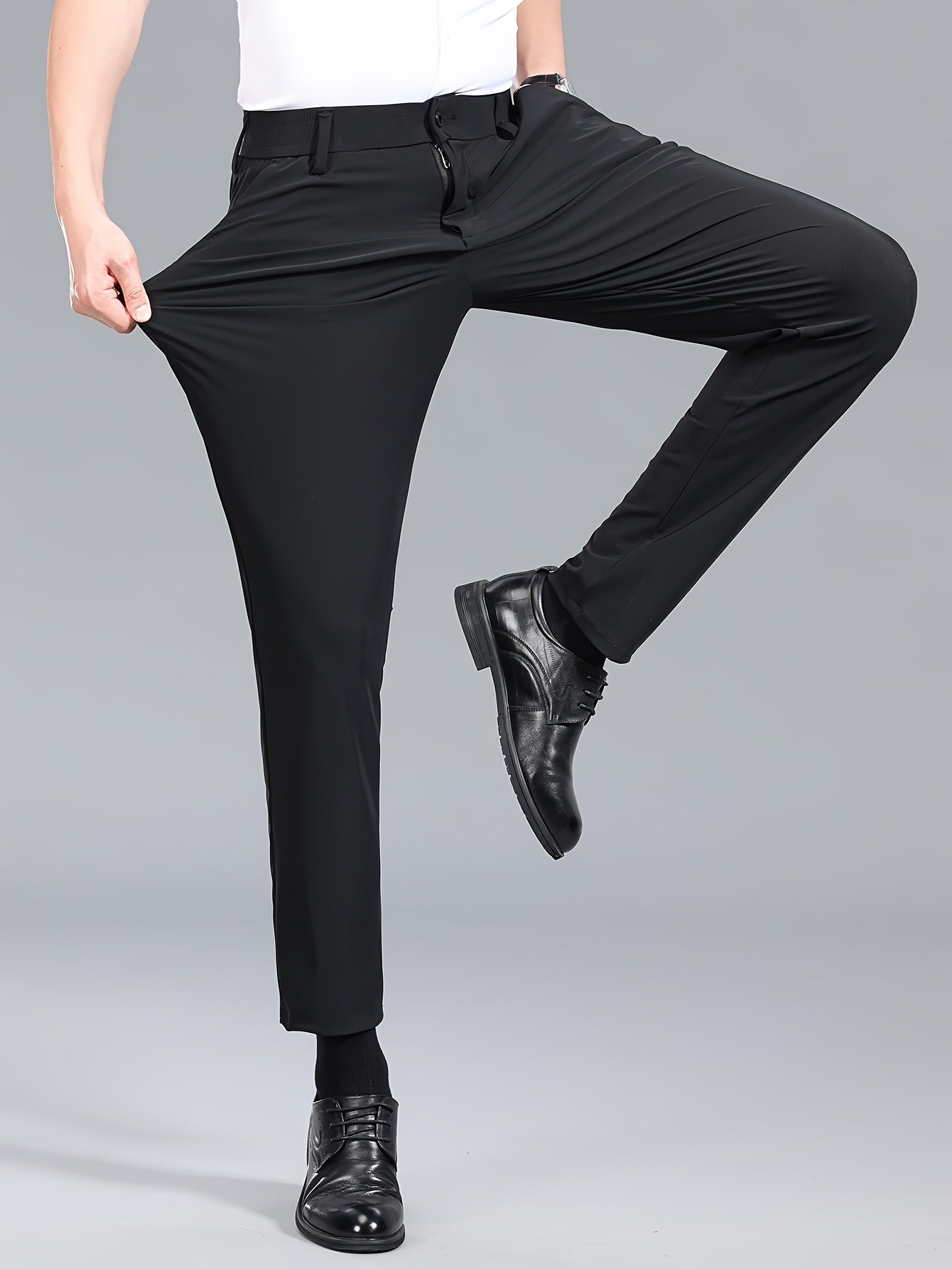 Pantalon de costume extensible pour homme style business – Confort ultime pour bureau et occasions formelles