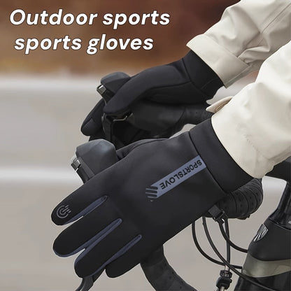 Gants chauds tactiles noirs et gris pour l'hiver, coupe-vent