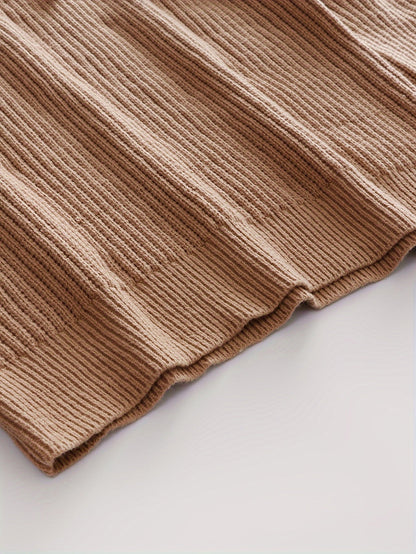 Pull à capuche homme tricoté à rayures, beige, marron et crème, motif torsadé décontracté