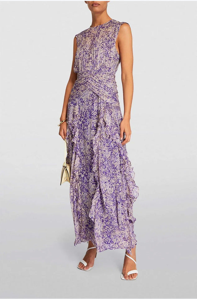 Lisa – Abito in chiffon con scollo a V e spalle scoperte per donna